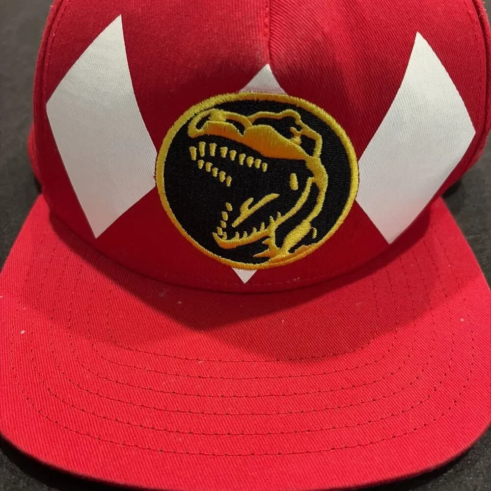 Kids Power Rangers Dino Thunder Red Ranger Snapback Hat One Size Adjustable